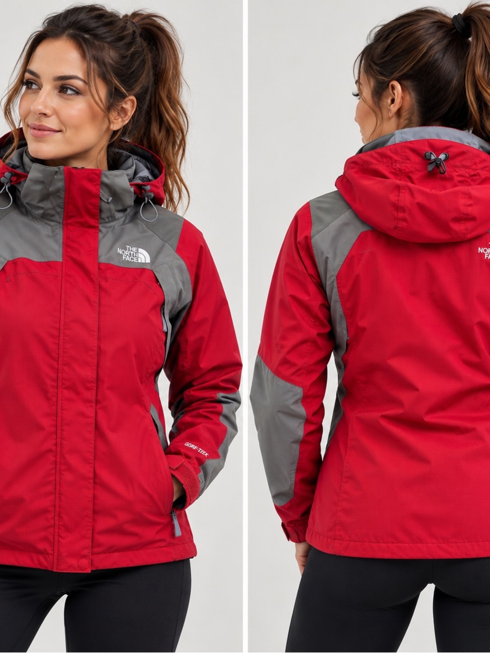 The North Face Women's Red and Gray Ski Jacket